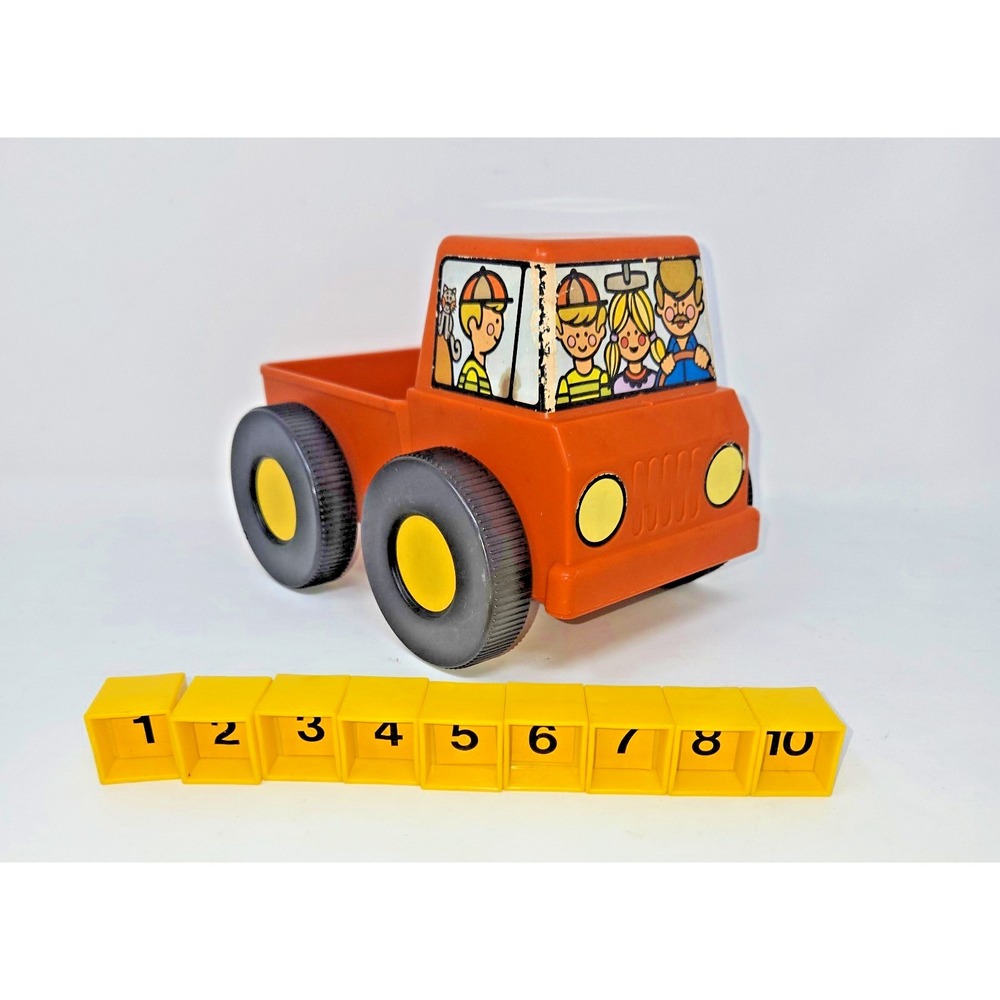 Tupperware Tuppertoys Sweeper Truck Number Blocks Vintage Toy Toddler